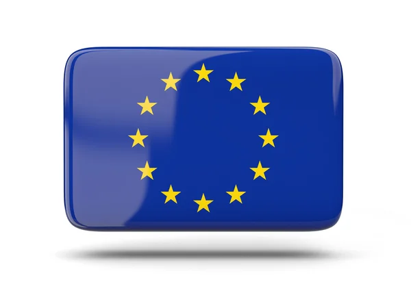 Fyrkantig ikon med Europeiska unionens flagga — Stockfoto