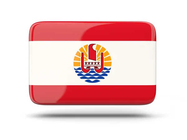 Fyrkantiga ikonen med flagga i franska Polynesien — Stockfoto