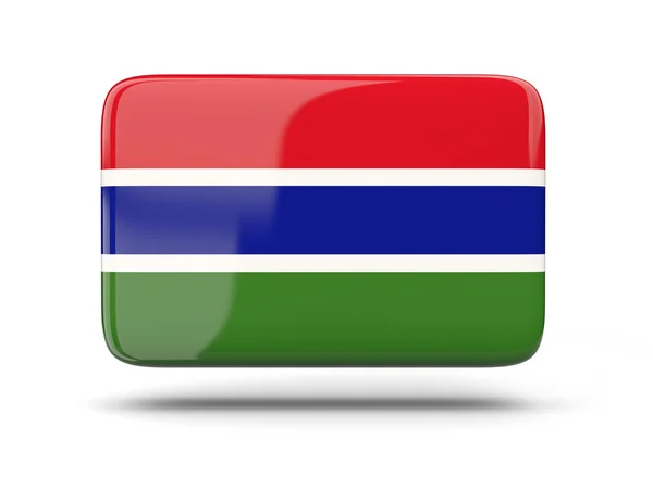 Icono cuadrado con bandera de Gambia —  Fotos de Stock