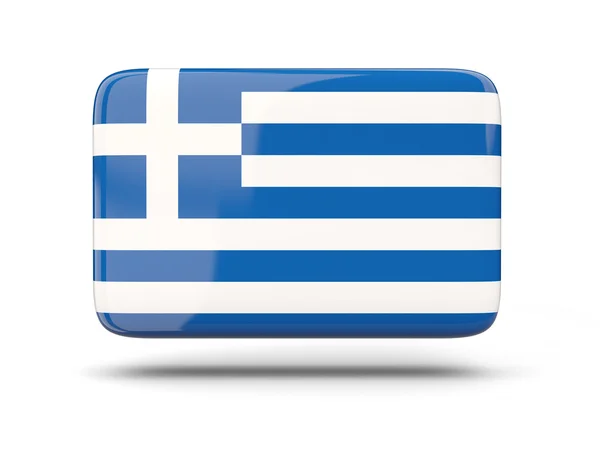 Τετράγωνο εικονίδιο με τη σημαία της Ελλάδας — Φωτογραφία Αρχείου