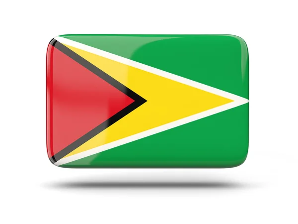 Ícone quadrado com bandeira da Guiana — Fotografia de Stock