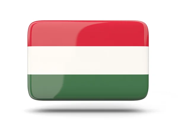 Vierkante pictogram met de vlag van Hongarije — Stockfoto