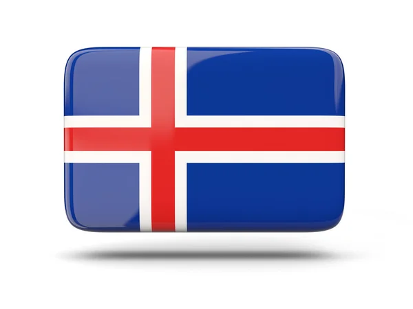 Icono cuadrado con bandera de iceland — Foto de Stock