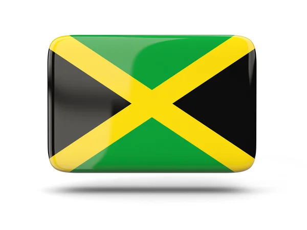 Ícone quadrado com bandeira de jamaica — Fotografia de Stock