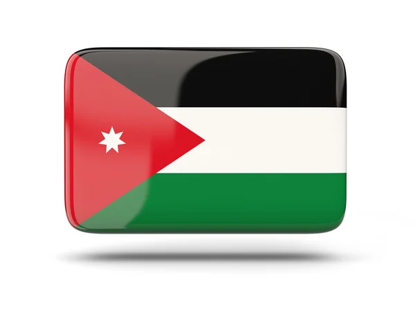 Icono cuadrado con bandera de Jordania —  Fotos de Stock