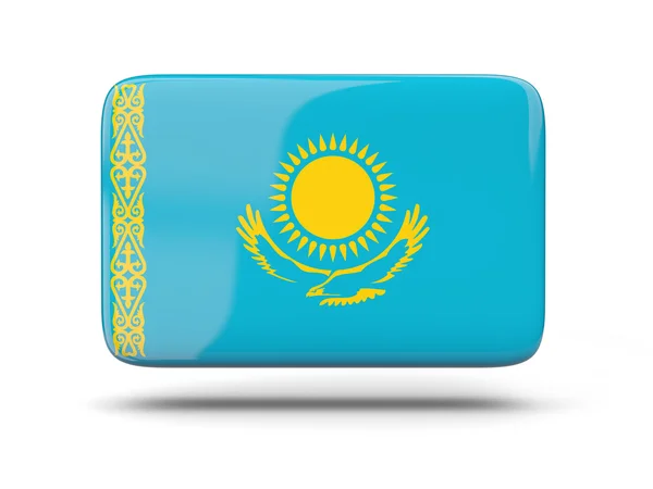 Vierkante pictogram met de vlag van Kazachstan — Stockfoto