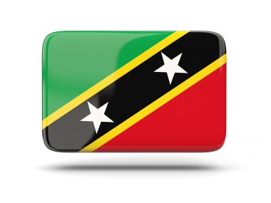 Saint kitts ve nevis bayrağı ile kare simgesi