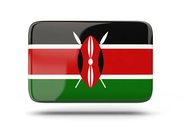 Icono cuadrado con bandera de kenya — Foto de Stock