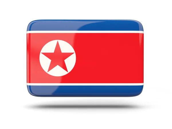 Icono cuadrado con bandera de Corea del Norte —  Fotos de Stock