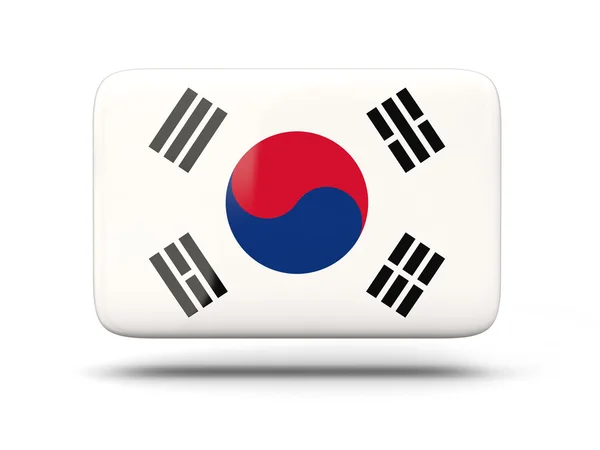 Icono cuadrado con bandera de Corea del Sur — Foto de Stock