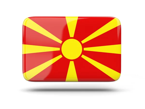 Négyzet alakú ikon a Macedónia zászlaja — Stock Fotó