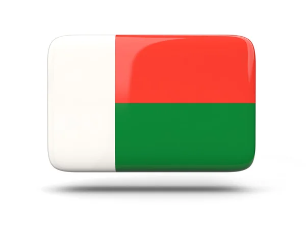 Čtvercová ikona s Madagaskarská vlajka — Stock fotografie