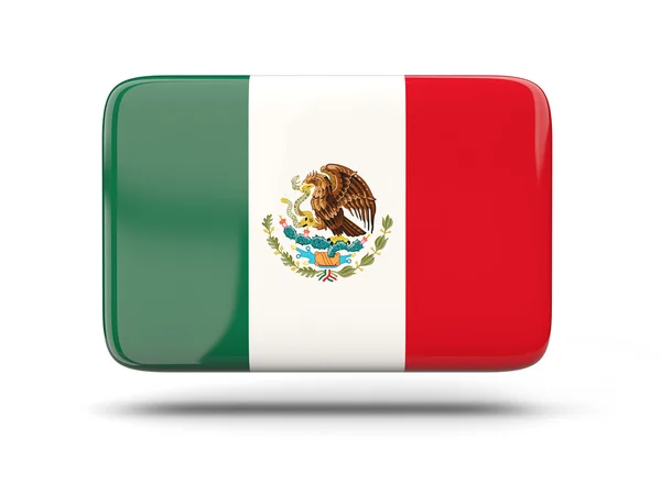Négyzet alakú ikon a Mexikó zászlaja — Stock Fotó