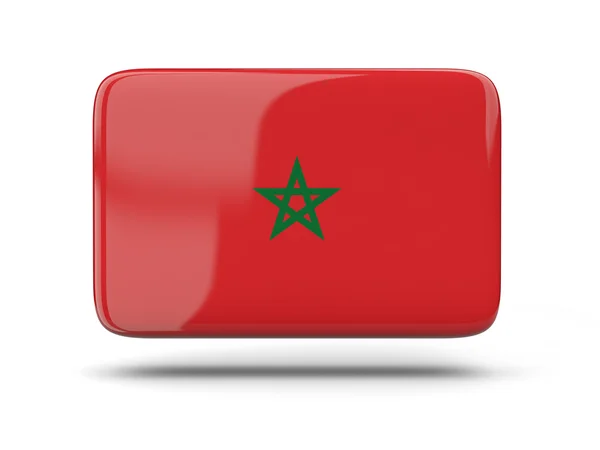 Quadratische Ikone mit marokkanischer Flagge — Stockfoto