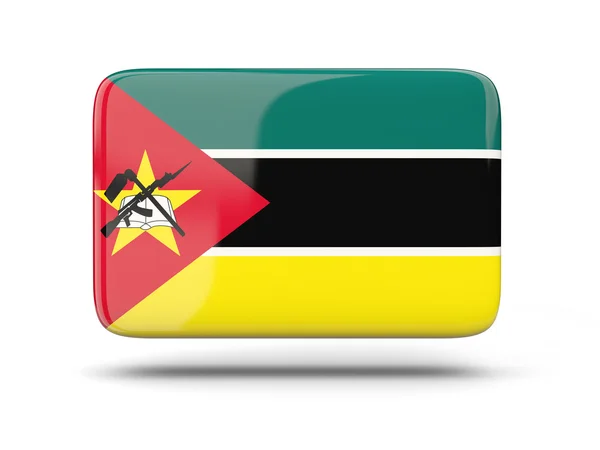 Vierkante pictogram met de vlag van mozambique — Stockfoto