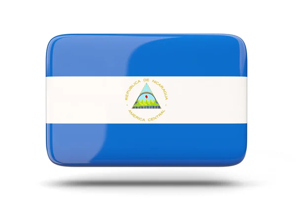 Icona quadrata con bandiera del Nicaragua — Foto Stock