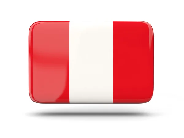 Firkantet ikon med flag peru - Stock-foto