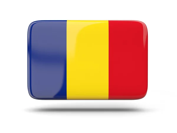 Icono cuadrado con bandera de romania —  Fotos de Stock