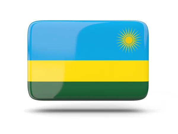 Vierkante pictogram met de vlag van rwanda — Stockfoto