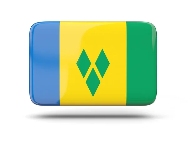 Icône carrée avec drapeau de saint Vincent et les grenadines — Photo