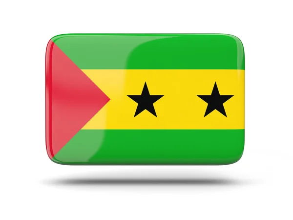 Ícone quadrado com bandeira de São Tomé e Príncipe — Fotografia de Stock