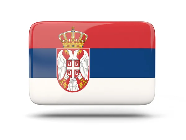 Ícone quadrado com bandeira da Sérvia — Fotografia de Stock