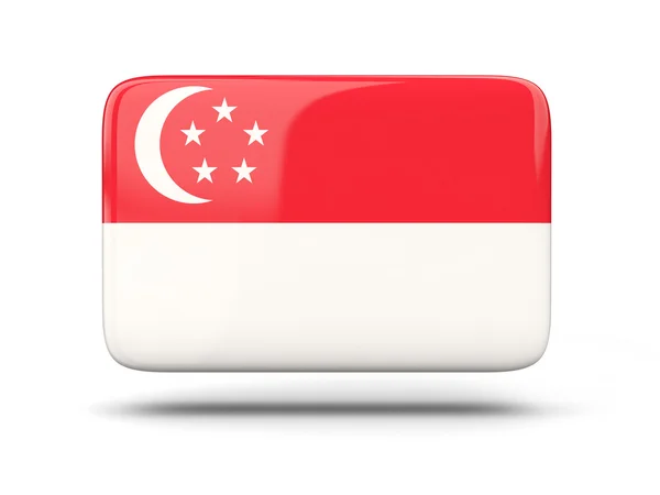 Icône carrée avec drapeau de singapore — Photo