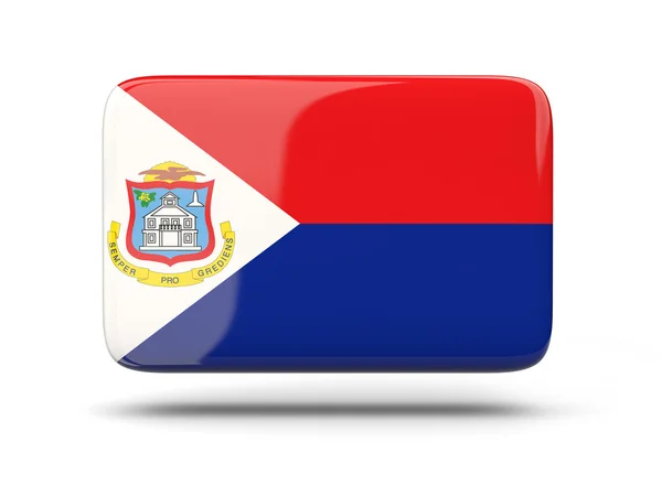 Sint maarten bayrağı ile kare simgesi — Stok fotoğraf
