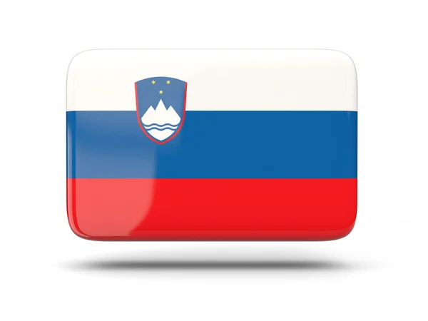 Ícone quadrado com bandeira de slovenia — Fotografia de Stock