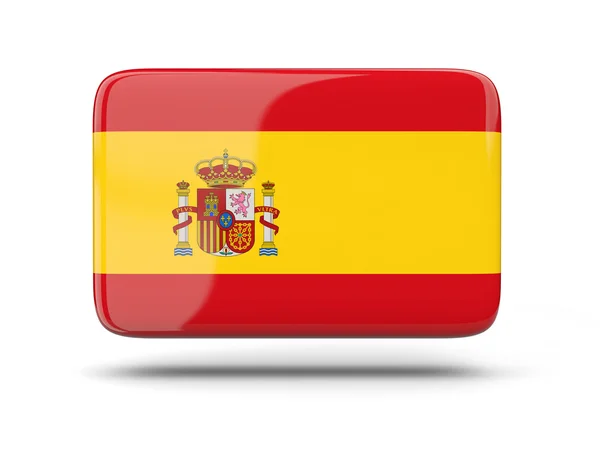 Ikona kwadratu z banderą Hiszpanii — Zdjęcie stockowe