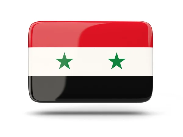 Icona quadrata con bandiera della Siria — Foto Stock
