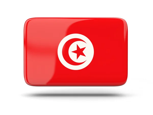 Négyzet alakú ikon a Tunézia zászlaja — Stock Fotó