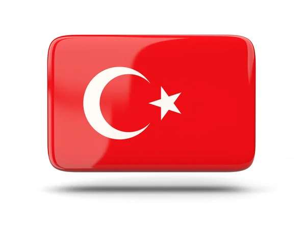 与土耳其国旗方形图标 — 图库照片