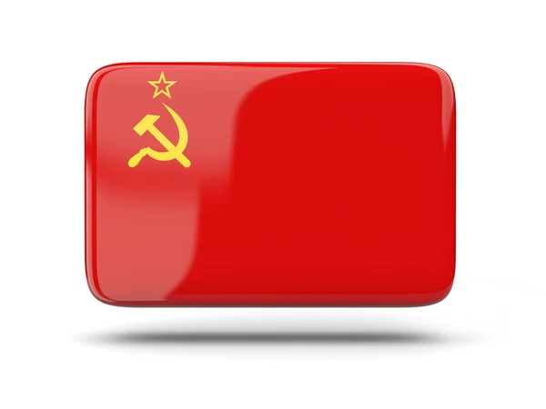Ícone quadrado com bandeira de ussr — Fotografia de Stock