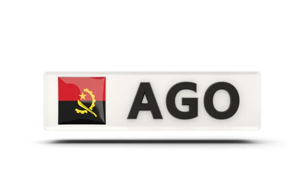 Square icon with flag of angola — Stock Photo, Image