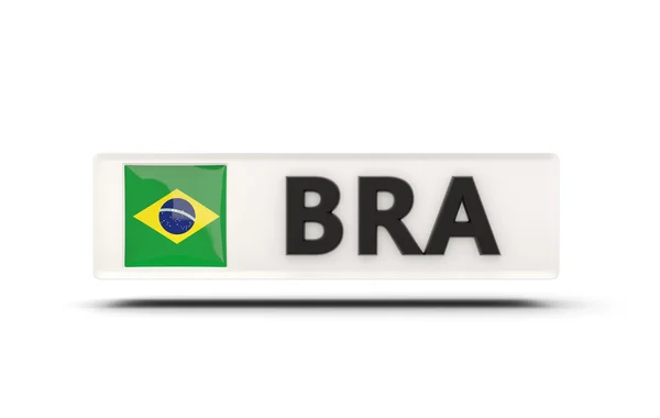 Square icon with flag of brazil — Stock Photo, Image