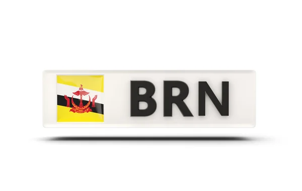 Čtvercová ikona s vlajka Bruneje — Stock fotografie