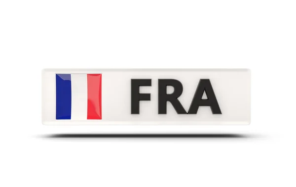 Ikon persegi dengan bendera Perancis — Stok Foto