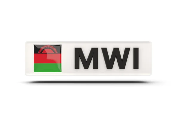 Icône carrée avec drapeau de malawi — Photo