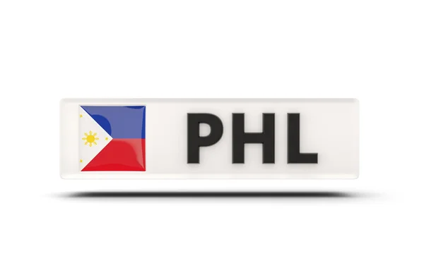 Square icon with flag of philippines — Stock Photo, Image