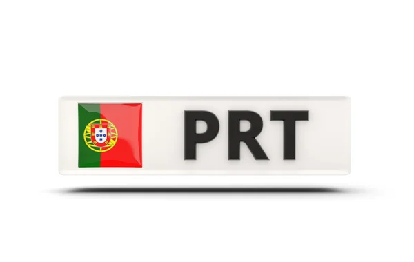 Ícone quadrado com bandeira de portugal — Fotografia de Stock