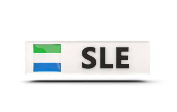 Icona quadrata con bandiera di sierra leone — Foto Stock