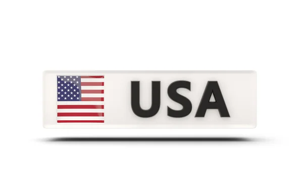 Čtvercová ikona s vlajkou Spojených států amerických — Stock fotografie