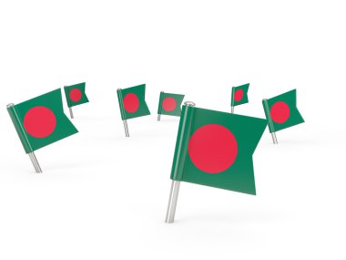 Bangladeş bayrağı ile kare pimleri