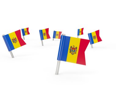 Moldova bayrağı ile kare pimleri