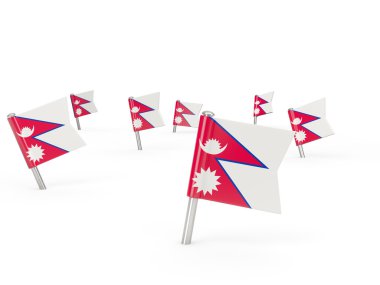 Nepal bayrağı ile kare pimleri