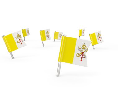 Vatikan bayrağı ile kare pimleri