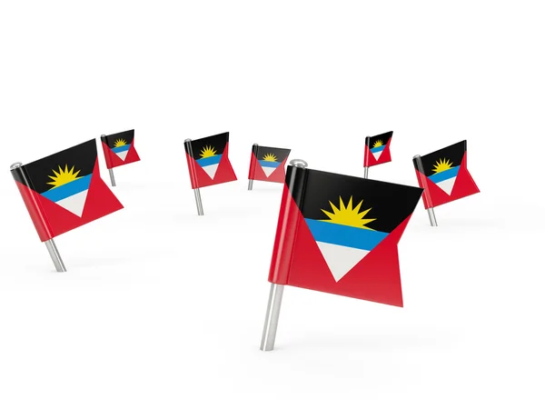 Kwadratowy kołki z flaga Antigui i Barbudy — Zdjęcie stockowe