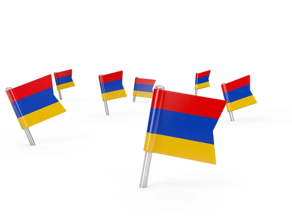 アルメニアの旗とスクエア ・ ピン — ストック写真