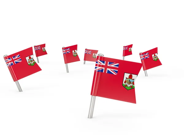 Fyrkantig pins med flagga bermuda — Stockfoto